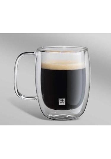 Çift Camlı Kulplu 2'li Espresso Bardak Seti, 134 Ml Acı Kahve