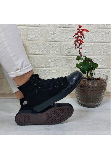 Fiyra 555 Siyah-siyah Uzun Unisex Sneaker Keten Spor Ayakkabı 001