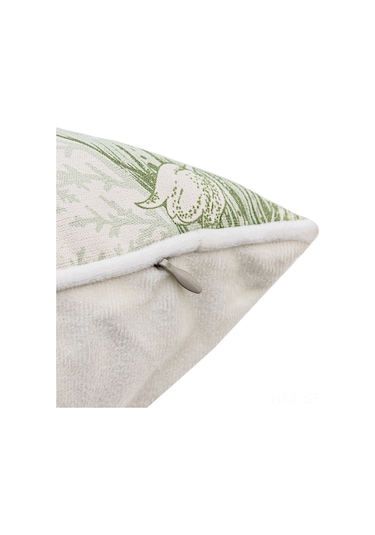Springsun Nordik Tarz Yeşil Pilli Kılıf, Bitkisel Desenli Soft Polyester Kumaş, Oturma Odası/canlı Oda Yastığı Kılıfı 45x45 Cm, Dolgu Yok Diğer