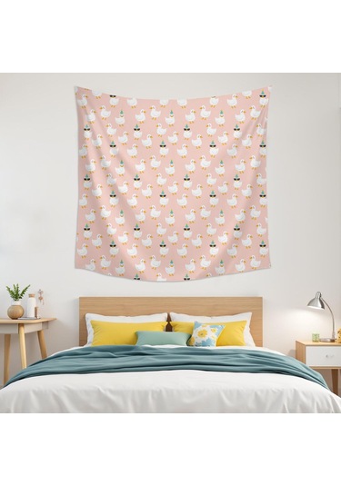 Noel Desenli 59x59 İnç Kare Duvar Halısı, Oturma Odası, Yatak Odası Ve Genç Odası İçin-a178