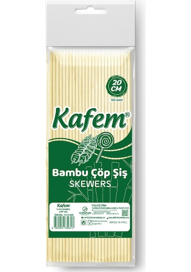 Kafem Bambu Çöp Şiş 20 CM 100 Lü x 50 Paket