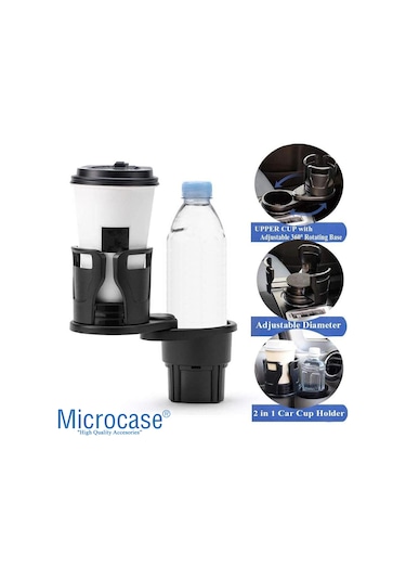 2in1 Fonksiyonel Araç İçi Bardak İçecek Tutucu Çift Kupa - AL3478