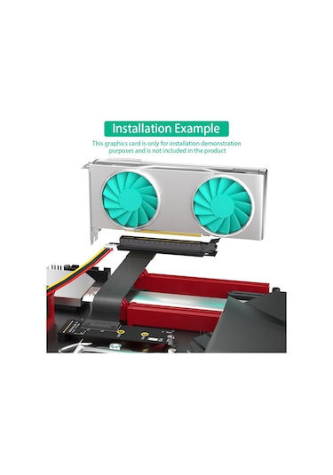 Xurunkeji M.2 Ngff Anahtar M - Pcı-e 16x Grafik Kartı Yükseltici Adaptör Kartı, Nvme - Pcı-express 16x Uzatma Kablosu Sağ Yön