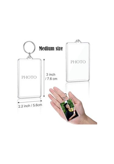 Gatherco Resimli Anahtarlıklar Fotoğraf Çerçevesi Anahtarlık Kolye Fotoğraf Hatırası Dekoratif Toka Kendin Yap Hediye Anahtarlık