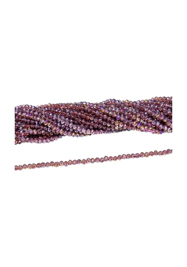 4 Mm Açık Mürdüm Basık Kristal Cam Boncuk 1 Dizi - 110 Adet