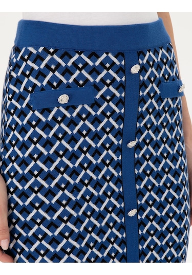 Pierre Cardin Kadın Saks Etek Triko 50290548-vr045 Saks