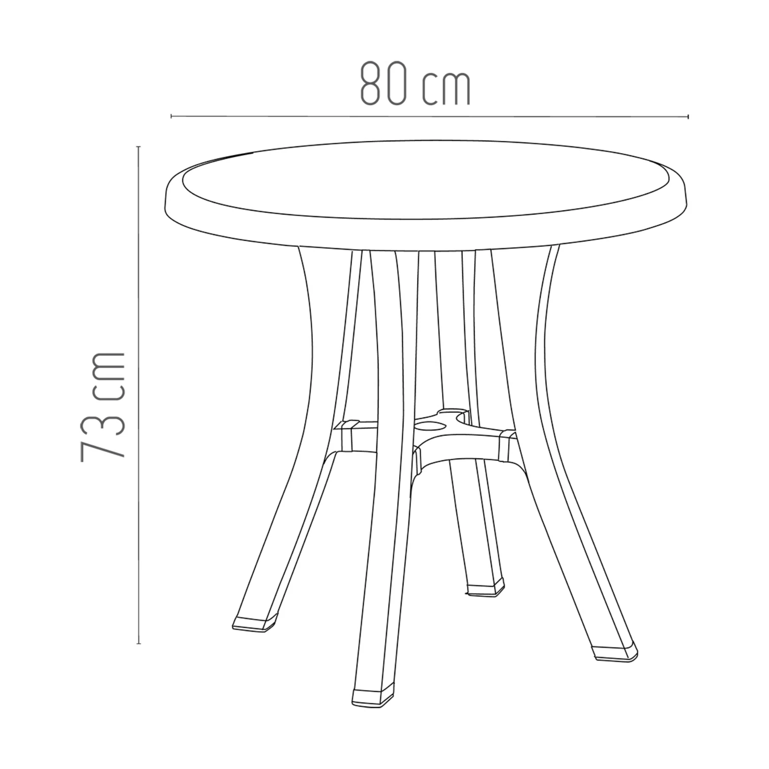 Royal Yuvarlak Balkon Masası 80 Cm Cappucino