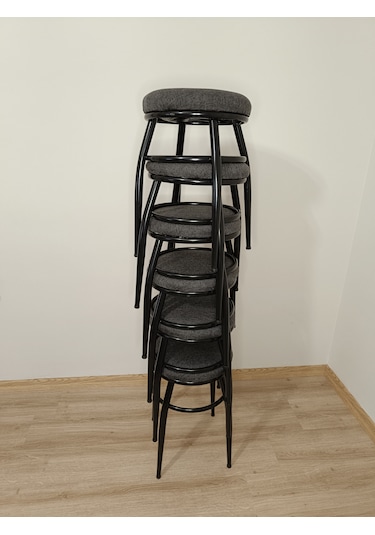 Evko Mobilya Tabure, Bar Taburesi, 2'li Tabure,siyah Ayaklı-siyah