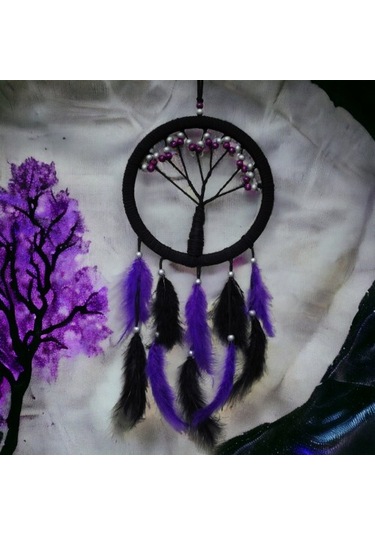 Mor İncili Hayat Ağacı Dream Catcher Diğer