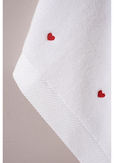 Varol Love Serisi Nakışlı Micro Cotton Banyo Havlu Seti Kırmızı-standart Kırmızı