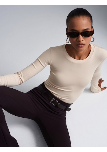 Dilvin 32695 Uzun Kollu Bodysuit-taş Taş