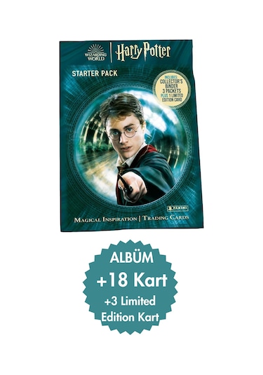 Toyika Panini Lisanslı Harry Potter Mega Başlangıç Paketi Albüm + 18 Kart + 3 Limited Edition Kart