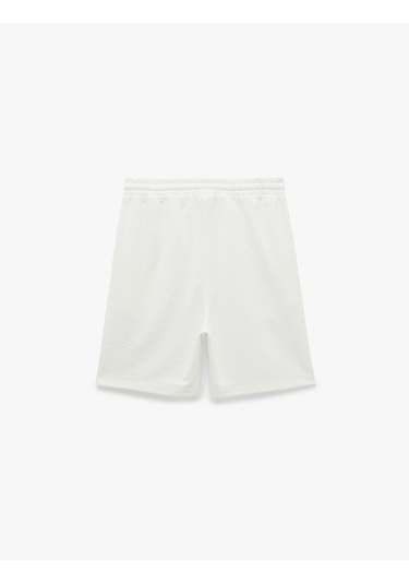 Koton Regular Fit Cepli Bermuda Beli Bağcıklı Şort Ekru 6sam40068mk