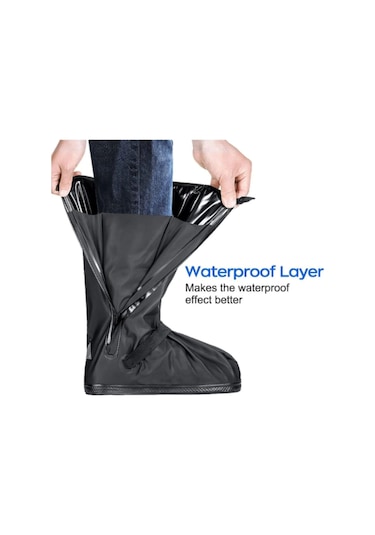 Motosiklet Ayakkabı Bot Kılıfı Yağmurluğu Su Geçirmez Lastikli Motor Bacak Yağmurluk Çamur Koruma