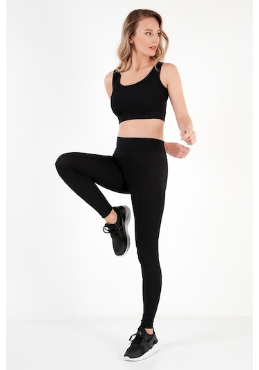 Lela Esnek Slim Fit Toparlayıcı Yüksek Bel Bayan Tayt 5865552 Siyah Lela Esnek Slim Fit Toparlayıcı Yüksek Bel Bayan Tayt 5865552 Siyah