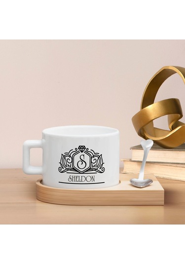 Bk Gift Kişiye Özel İsimli Ahşap Altlıklı Seramik Fincan-10 , Meslek Hediyesi, Yeni İş Hediyesi Kobitmeyen138086 Bk Gift