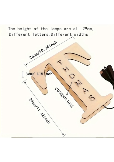 Willowhaven I 1pc Zouwıı Kişiselleştirilmiş Led Duvar Gece Lambası Özel İsim Tarih Üst Kasa Harfler Geri Dönüştürülmüş Ahşap Usb Beslemeli Yatak Odası Dekorasyonu Ahşap