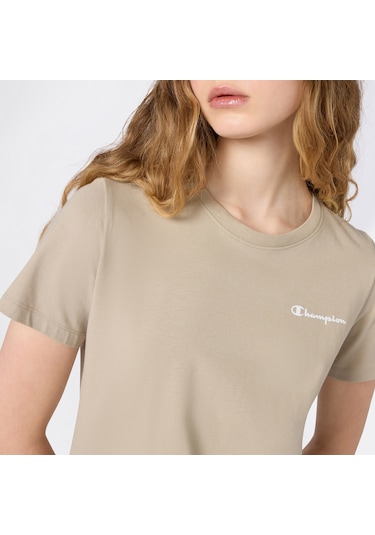 Champion Ss Regular Fit Kadın Bej T-shirt 118408 5559697