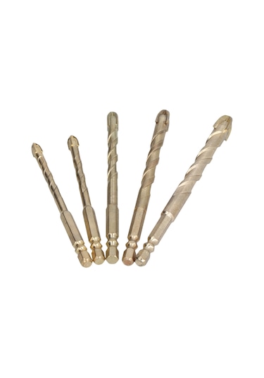 Singree 5 Parça Çelik Karbür Matkap Ucu Seti - Çapraz Mızrak Uçlu, Altıgen Saplı, Çini, Beton, Cam Ve Metal İçin Sıkıcı Matkap Aletleri