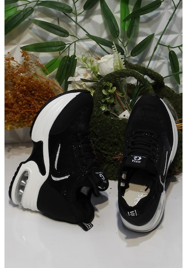 Fort Guja 24k300-1 Siyah Kalın Taban Sneaker Kadın Ayakkabı 001