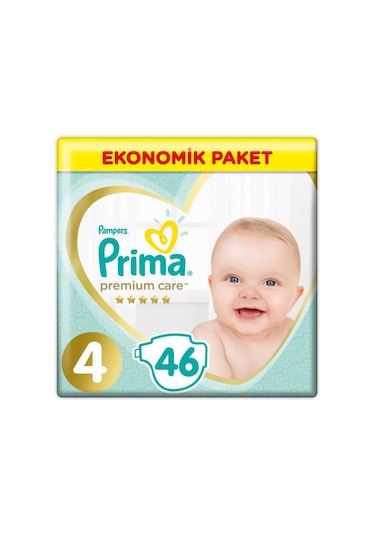 Prima Bebek Bezi Premium Care 4 Beden Ekonomik Paket 4 x 46 184 Adet 4'lü