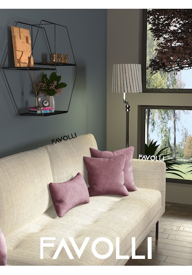 Br Favolli Kadife Dokulu Lavanta Pembesi Kırlent Kılıfı Dream Serisi Punch Için Uygun Gizli Fermuar Lavanta Pembesi