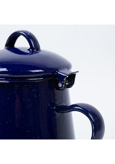 Shineyee Mavi Gökkuşağı Desenli 0.8l Emaye Kettle, Çelik Ve Emaye Malzeme, Çay/su/ Kahve Kaynatma, Ev/ Bahçe/ Kamp İçin, Retro Stili, Drip-şişirsiz, 18cm