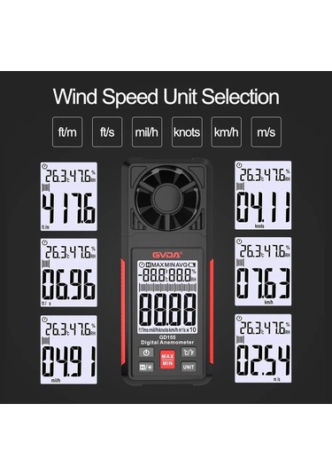 Conventions1 Dijital Anemometre El Rüzgar Hızı Ölçer Gd155 İle