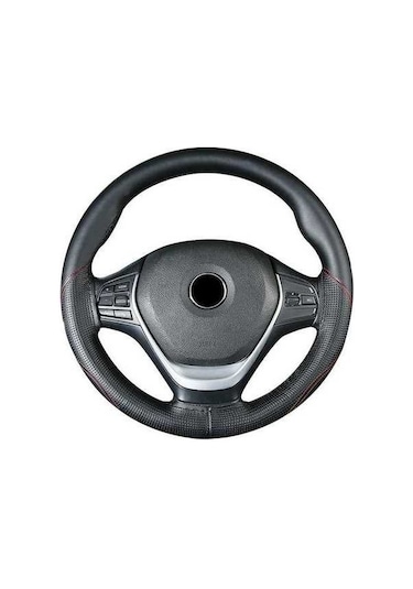 Novahub Turuncu 38cm Hakiki Deri Araba Direksiyon Kılıfı Dört Mevsim Kaymaz Tekerlek Örgü Kapağı İç Aksesuarları Turuncu