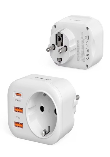 Ac-115 2500w 3.4a 2usb 1type-c 1soket Akım Korumalı Şarj Adaptörü