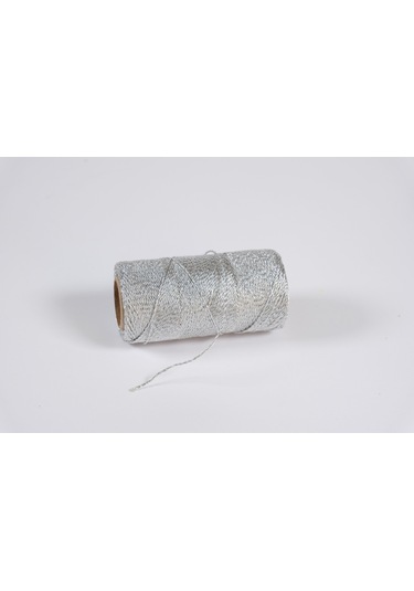 Gümüş Renkli Dekoratif İp - 100 M, Hediye Paketleme, Süsleme Ve El İşi Malzemesi, Dıy İpi