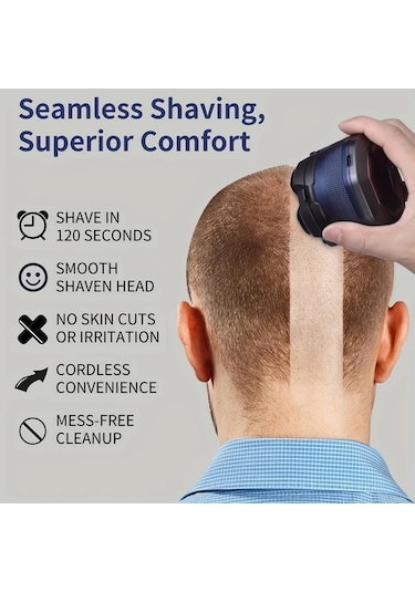 Xuweiwei Mavi 6d Erkek Elektrikli Kel Bas Kesme Makinesi Kablosuz Sarj Edilebilir 6 Yuzen Bicak Kisa Saclar Seyahat Icin