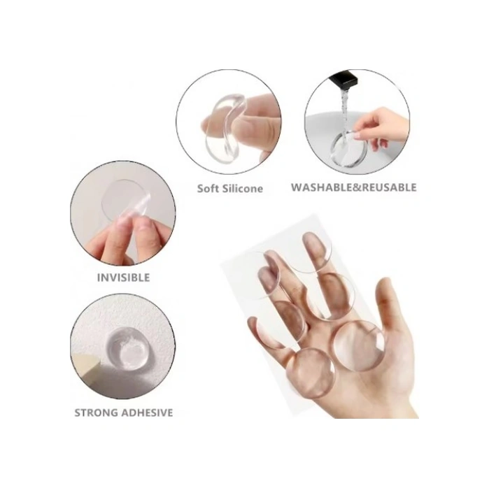 Şeffaf Silikon Mobilya Ve Kapı Durdurucu Darbe Pedi 6 Lı Cam