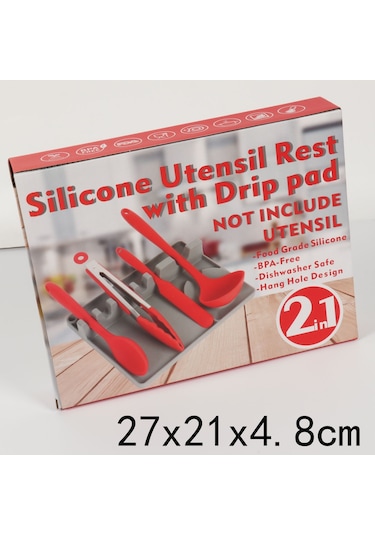 Sones 2'si 1 Arada Mutfak Silikon Kaşıklık Rafı Orta
