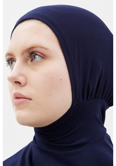 Kadın Tesettür Pratik Boyunluklu Hijab - Sporcu Bone Lacivert