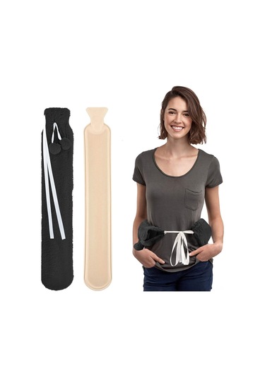 Suofeng Yumuşak Kılıflı 2l Büyük Kapasiteli Sıcak Su Torbası - Bel, Omuz Ağrıları Ve Soğuk Terapi İçin 112 Karakter Siyah