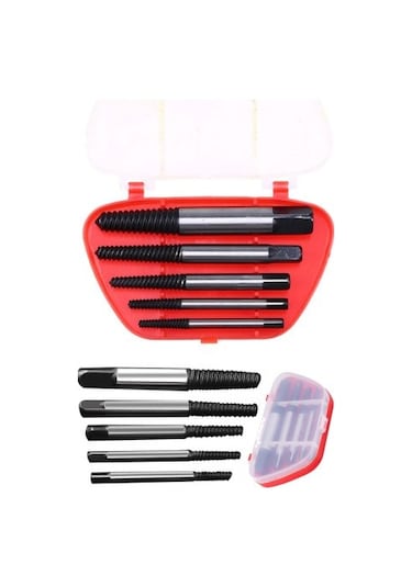 6 Parça Ters Kılavuz Pro Seti Çelik Kırık Civata Sökücü Vida Kald