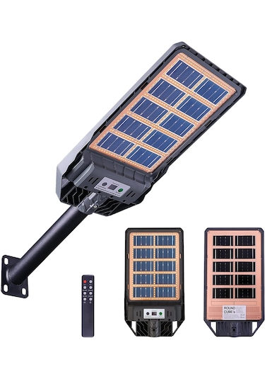 400w Çift Yüzey Şarjlı Güneş Enerjili Ultra İnce Led Sokak Lambası Su Geçirmez, Sensörlü, Kumandalı 400w