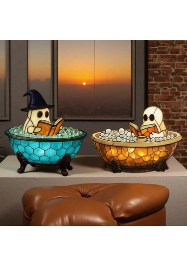 Tenfowee Halloween Mavi Peri Masal Işığı - Led Fantazi Gece Lambası, Banyo Odası Dekoru, Parti Hediyesi Pil Yok