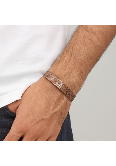 Bakır Mıknatıslı El Yapımı Sarmaşık Desenli Bakır Bileklik