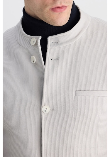 Twn Slim Fit Gri Armürlü Kumaş Ceket 5ec04ad01484m 301