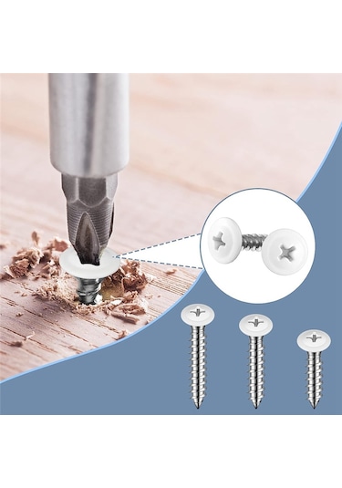 Xurunkeji Beyaz Vidalar Ahşap Beyaz Sac Metal Vida Dişi Truss Baş Hızlı Kendiliğinden Kılavuzlu Beyaz Pan Dolap Vidaları 11x8x3cm