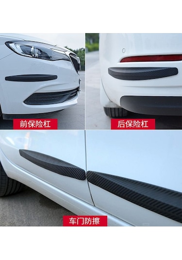 5d Karbon Esnek Tampon Koruma Bandı Tampon Koruyucu Şerit Yumuşak Bant 2'li Paket Siyah Karbon