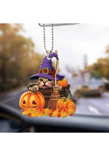Homyl Cadılar Bayramı Balkabağı Dekor Araba Ev Kolye Stil-e