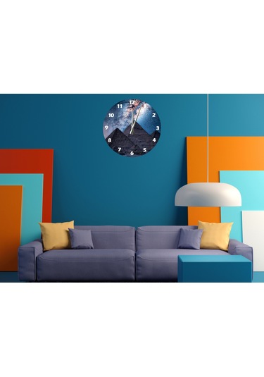 Ti-play Piramitler 30x30cm Akrilik Dekoratif Modern Duvar Saati ÇOk Renkli