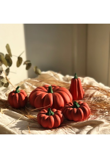 Thiramis Homeconcept Dekoratif Turuncu Balkabağı Seti 5'li