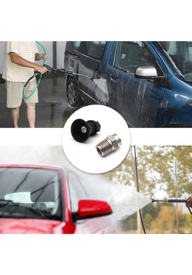 Symbee 40 Derece Basınçlı Yıkama Memesi, Paslanmaz Çelik Ve Kauçuk Koruyuculu, 4.0 Delikli Araç Temizleme Ucu