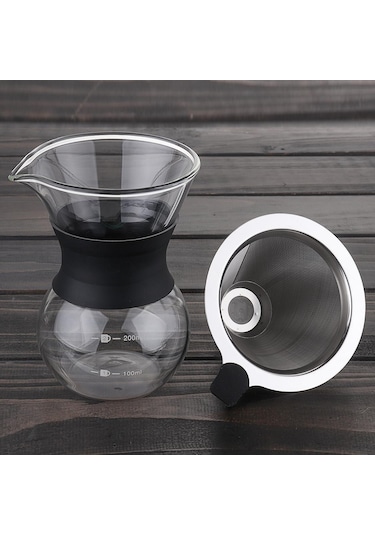 Ücretsiz Kargo + Flaş Fırsat 200ml 400ml Klasik Cam Kahve Makinesi Çelik Filtreli Kahve Makinesinin Üzerine Dökün Yeni