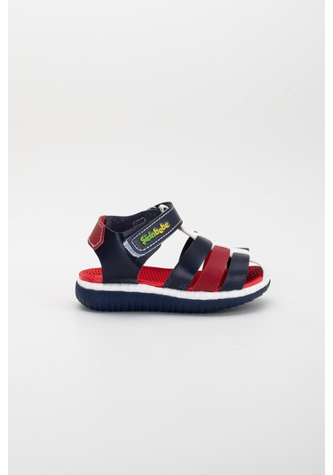 Şirin Bebe Ortopedik Kafes Lacivert Kırımızı Erkek Bebek Sandalet-1096 Lacivert - Kırmızı