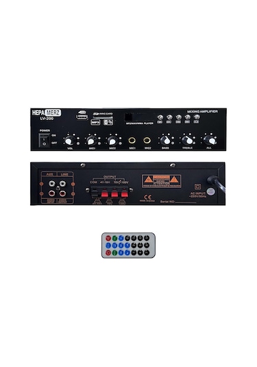 Hepa Merz Lv-200 100v Trafolu Ve 4-16 Ohm Mixer Amfi 200w Anfi Bluetooth Usb